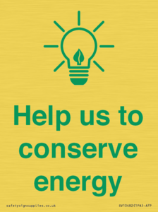 Help us to conserve energy 